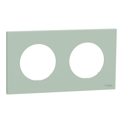 Plaque double Odace, SCHNEIDER ELECTRIC, vert jade - SCHNEIDER ELECTRIC