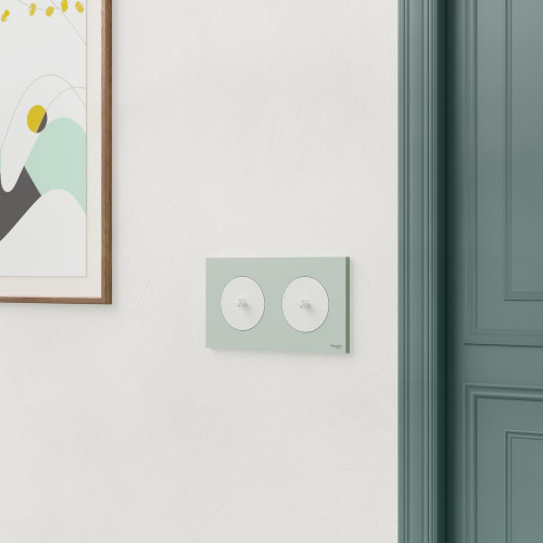 Plaque double Odace, SCHNEIDER ELECTRIC, vert jade - SCHNEIDER ELECTRIC