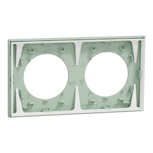 Plaque double Odace, SCHNEIDER ELECTRIC, vert jade - SCHNEIDER ELECTRIC