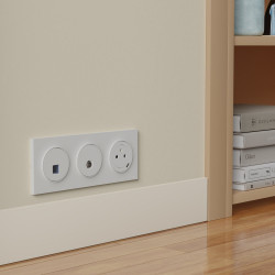 Plaque triple Odace, SCHNEIDER ELECTRIC, blanc craie - SCHNEIDER ELECTRIC