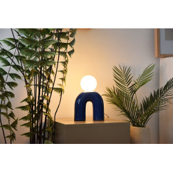 Lampe Pop U, céramique, bleu, G9 - EXAGON