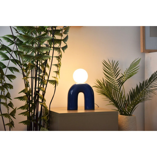 Lampe Pop U, céramique, bleu, G9 - EXAGON