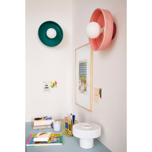 Lampe Foza, verre, blanc, H.19 cm, E27 - C CREATION
