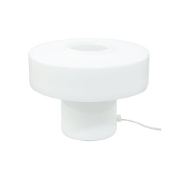 Lampe Foza, verre, blanc, H.19 cm, E27 - C CREATION
