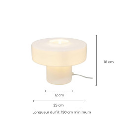 Lampe Foza, verre, blanc, H.19 cm, E27 - C CREATION