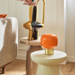 Lampe Arancia e14 hauteur 19,4cm verre orange BRILLIANT - BRILLIANT