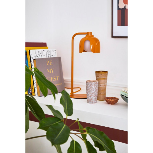 Lampe Corolle, acier, orange, H.40 cm, G9 - OSRAM