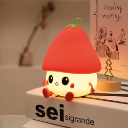 Lampe veilleuse Melba led, rechargeable, pvc, blanc et rose,  H.11.8 cm, SEYNAVE - SEYNAVE