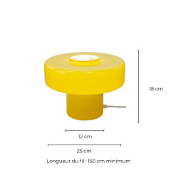 Lampe Foza, verre, jaune, H.19 cm, E27 - C CREATION