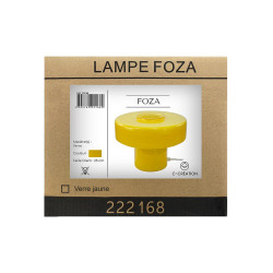Lampe Foza, verre, jaune, H.19 cm, E27 - C CREATION