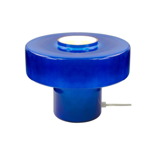 Lampe Foza, verre, bleu, H.19 cm, E27 - C CREATION