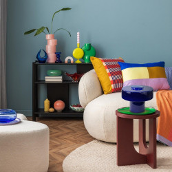 Lampe Foza, verre, bleu, H.19 cm, E27 - C CREATION