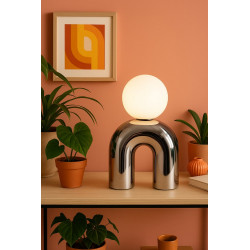 Lampe Pop u, céramique, chromé,  G9 - EXAGON