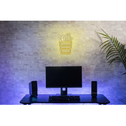 Néon LED, pvc blanc, Cornet de frites, SEYNAVE - SEYNAVE