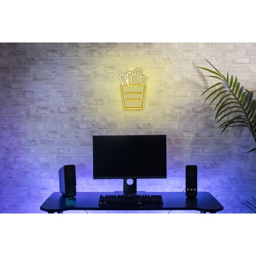 Néon LED, pvc blanc, Cornet de frites, SEYNAVE - SEYNAVE
