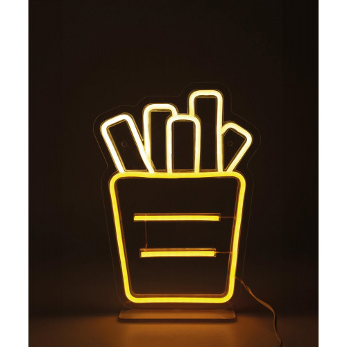 Néon LED, pvc blanc, Cornet de frites, SEYNAVE - SEYNAVE
