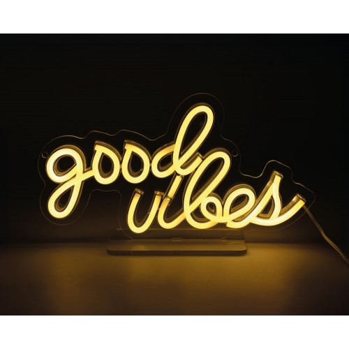 Lampe/applique  neon led good vibes pvc usb + interrupteur seynave - SEYNAVE