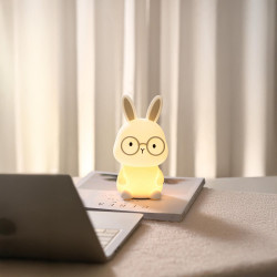 Lampe Bunny rechargeable, pvc, blanc, H.16 cm, LED de marque SEYNAVE, référence: B9978900