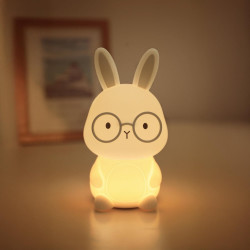 Lampe Bunny rechargeable, pvc, blanc, H.16 cm, LED - SEYNAVE