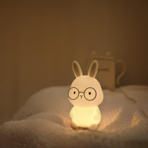 Lampe Bunny rechargeable, pvc, blanc, H.16 cm, LED - SEYNAVE