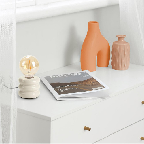 Lampe Boppo, céramique, beige, H.9 cm, E27 - SEYNAVE