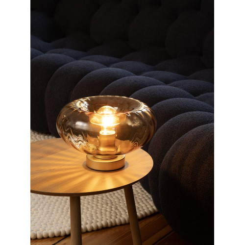 Lampe Smoke glass, acier, transparent, H.16.5 cm, E27 - OSRAM