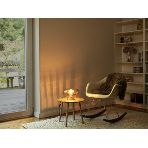 Lampe Smoke glass, acier, transparent, H.16.5 cm, E27 - OSRAM