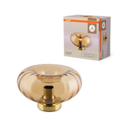 Lampe Smoke glass, acier, transparent, H.16.5 cm, E27 - OSRAM