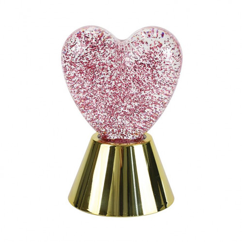 Lampe LED paillettes Dua, acier, rose/doré, H.16.5cm - SEYNAVE