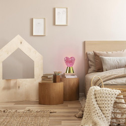Lampe LED paillettes Dua, acier, rose/doré, H.16.5cm - SEYNAVE