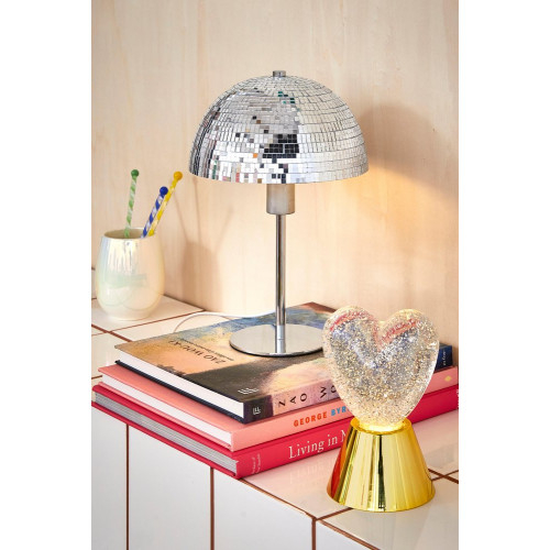 Lampe LED paillettes Dua, acier, blanc/doré, H.16.5cm - SEYNAVE