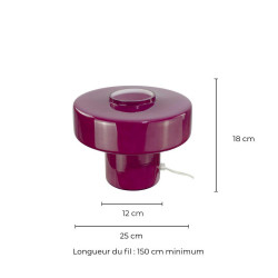 Lampe Foza, verre, violet, H.19 cm, E27 - C CREATION
