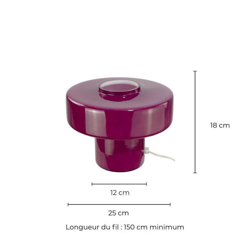 Lampe Foza, verre, violet, H.19 cm, E27 - C CREATION