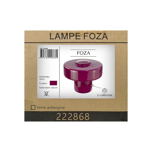 Lampe Foza, verre, violet, H.19 cm, E27 - C CREATION