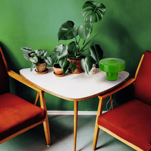 Lampe Foza, verre, vert, H.19 cm, E27 - C CREATION