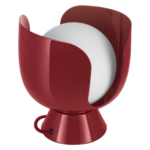 Lampe Corolle, acier, rouge, H.20 cm, E14 - OSRAM
