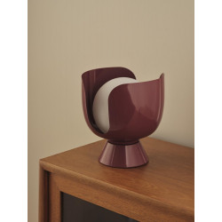 Lampe Corolle, acier, rouge, H.20 cm, E14 - OSRAM