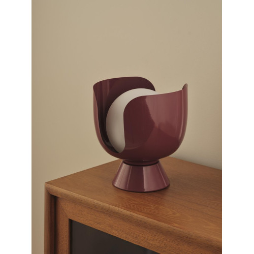 Lampe Corolle, acier, rouge, H.20 cm, E14 - OSRAM