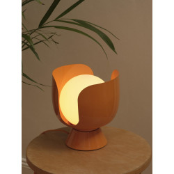 Lampe Corolle, acier, orange, H.20 cm, E14 - OSRAM