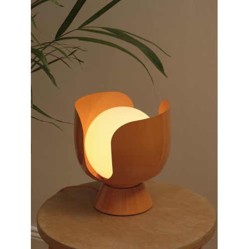 Lampe Corolle, acier, orange, H.20 cm, E14 - OSRAM