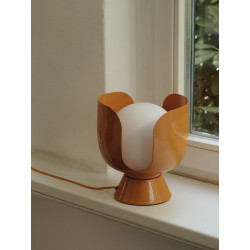 Lampe Corolle, acier, orange, H.20 cm, E14 - OSRAM