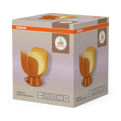 Lampe Corolle, acier, orange, H.20 cm, E14 - OSRAM