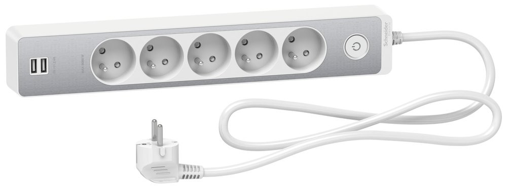Schneider Bloc multiprises 5 Prises + 2 USB - vue 2