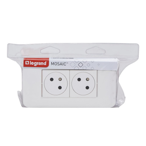 PRISE 2P+T PRECABLE+BOITE ENCASTREMENT BLANC - LEGRAND