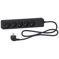 Multiprise filaire 5 prises 1.5m, SCHNEIDER ELECTRIC, noir de marque SCHNEIDER ELECTRIC, référence: B9984700