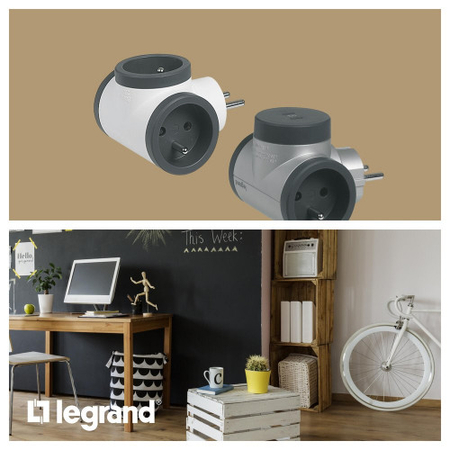 Biplite avec 2 USB-C, noir LEGRAND - LEGRAND