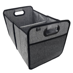 Bac textile pliable 2 compartiments BOX & BEYOND gris, l.40 x P.27.5 x H.28 cm de marque BOX & BEYOND, référence: B9985000