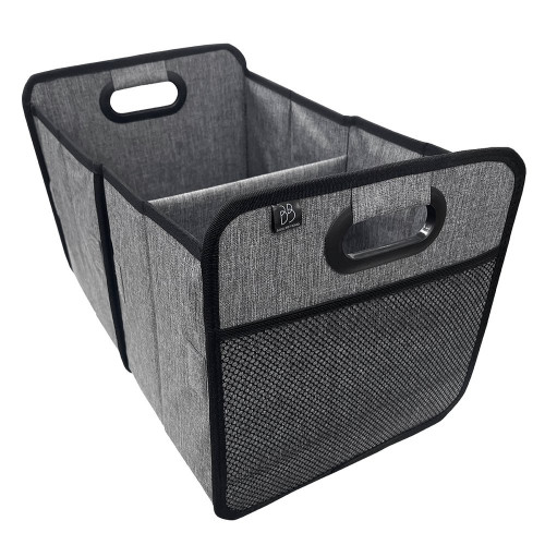 Bac textile pliable 2 compartiments BOX & BEYOND gris, l.40 x P.27.5 x H.28 cm - BOX & BEYOND