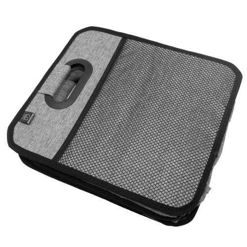 Bac textile pliable 2 compartiments BOX & BEYOND gris, l.40 x P.27.5 x H.28 cm - BOX & BEYOND