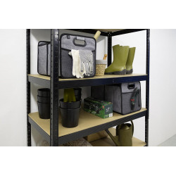 Bac textile pliable 2 compartiments BOX & BEYOND gris, l.40 x P.27.5 x H.28 cm - BOX & BEYOND